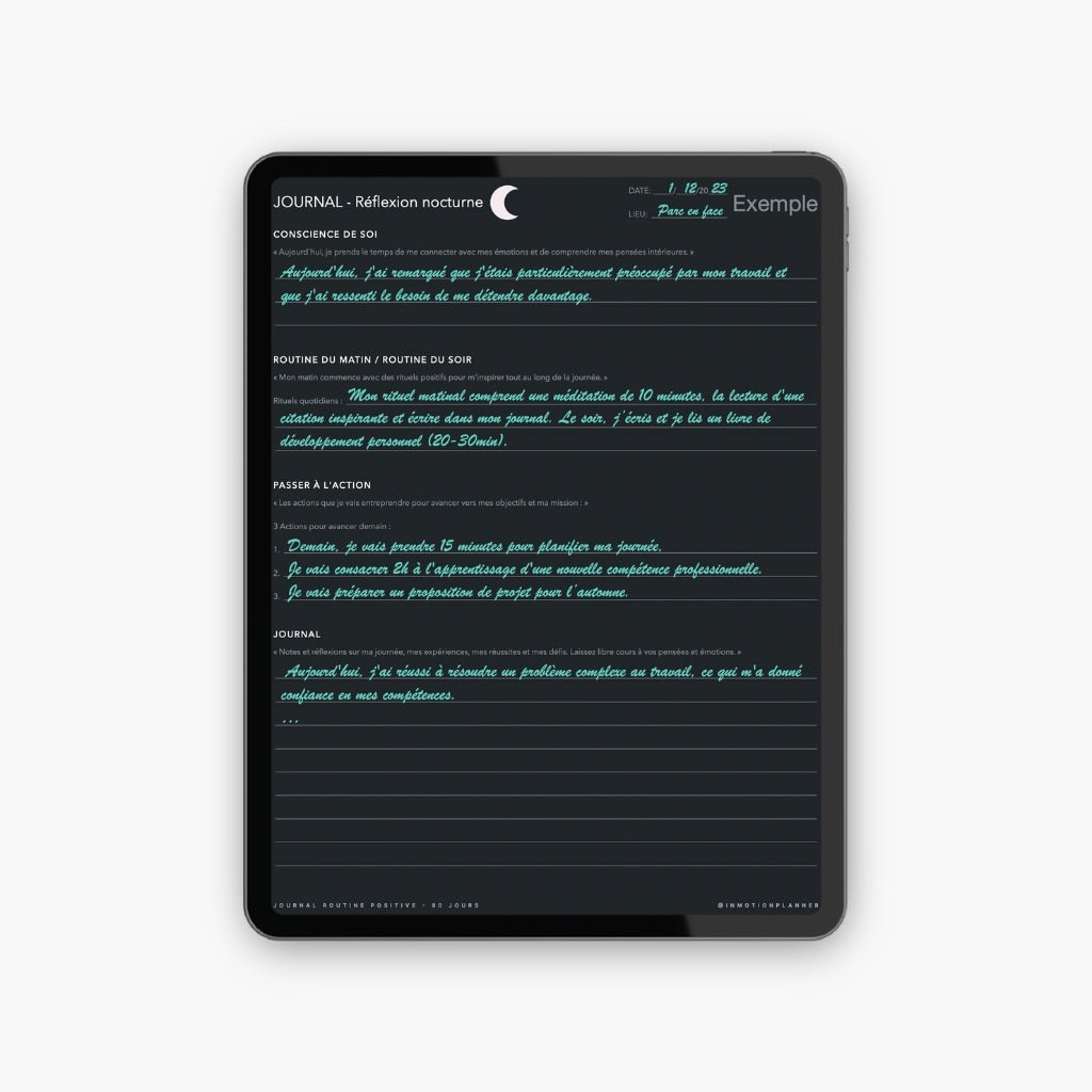Journal Routine Positive - 90 jours - InMotion Planner