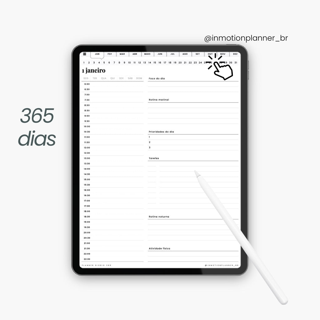 Planner Diário 365 (Portugais) - InMotion Planner