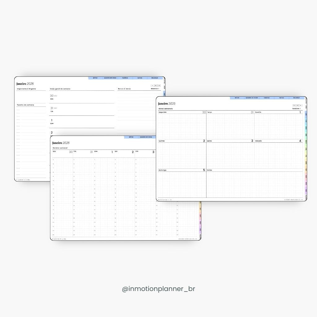 Planner digital 2025 - Planner de Vida - Horizontal - InMotion Planner