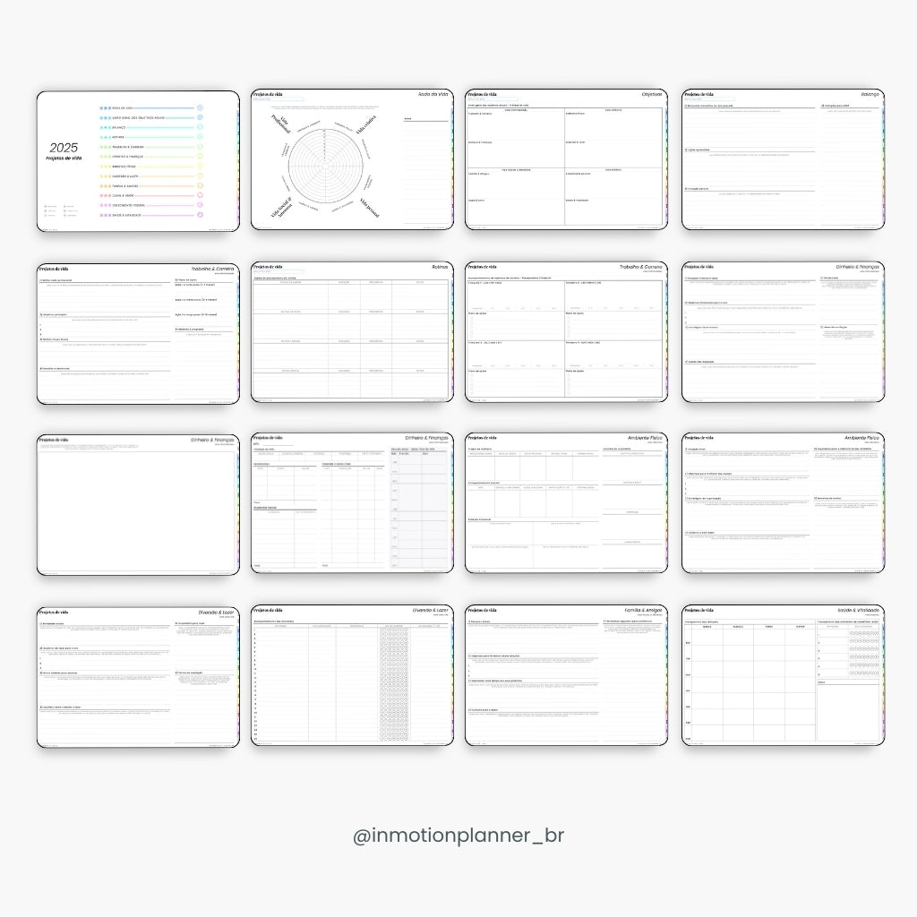 Planner digital 2025 - Planner de Vida - Horizontal - InMotion Planner