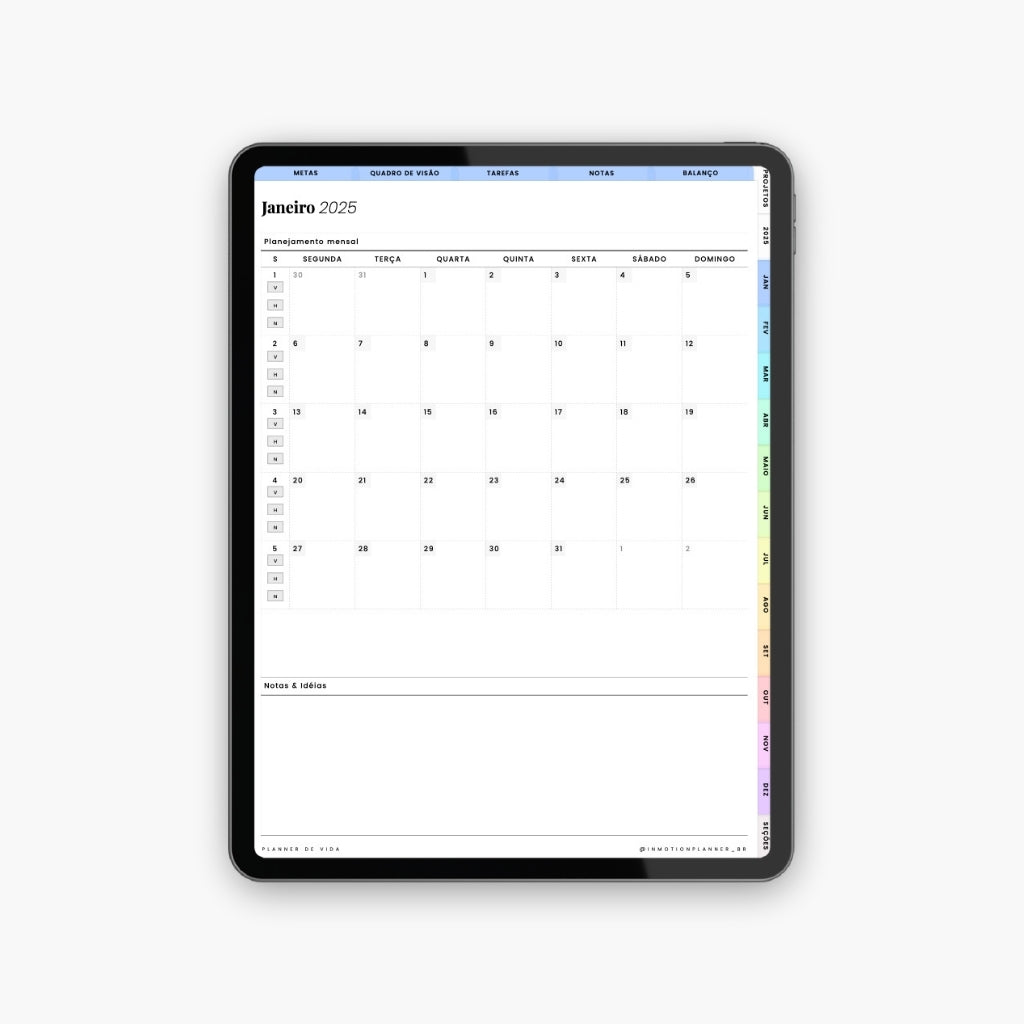 Planner digital 2025 - Planner de Vida - Vertical - InMotion Planner