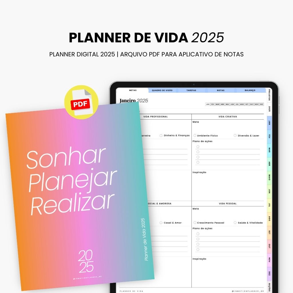 Planner digital 2025 - Planner de Vida - Vertical - InMotion Planner