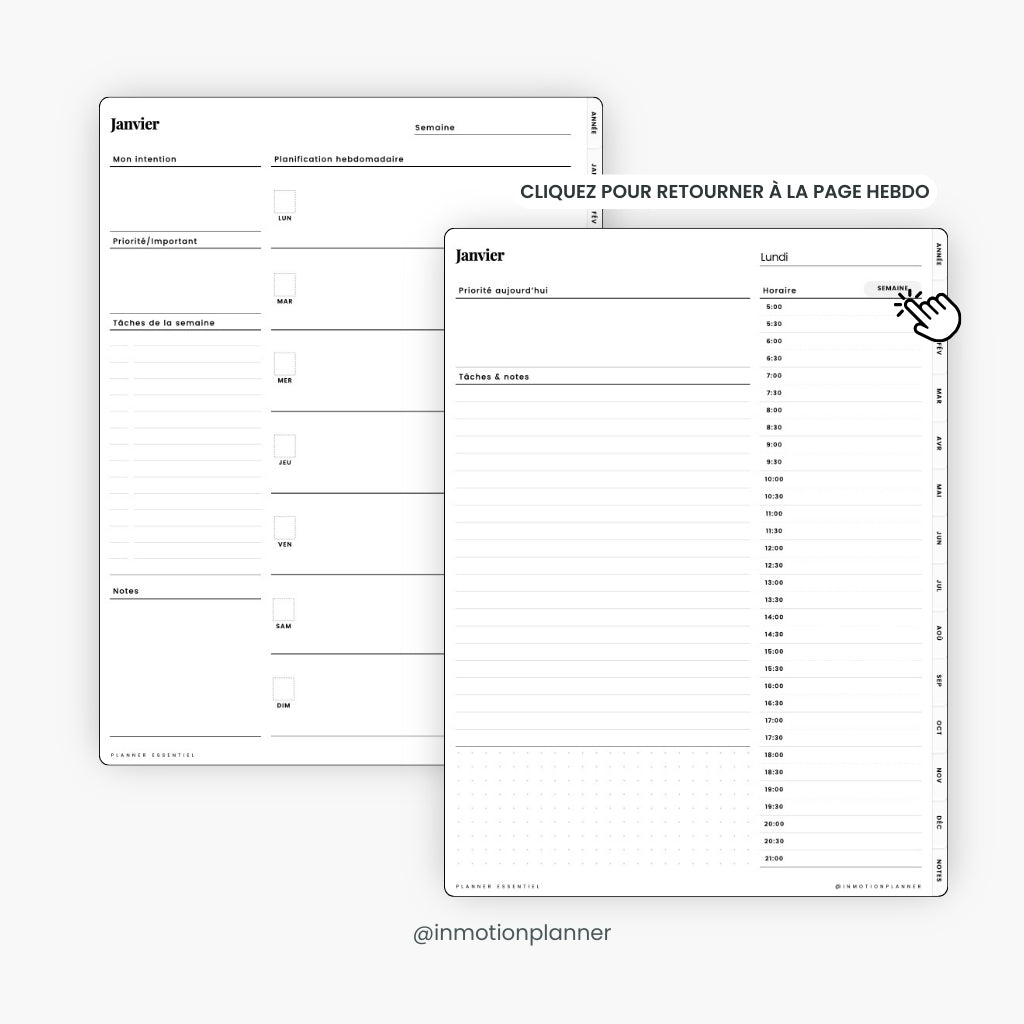 Planner digital Essentiel non daté - InMotion Planner