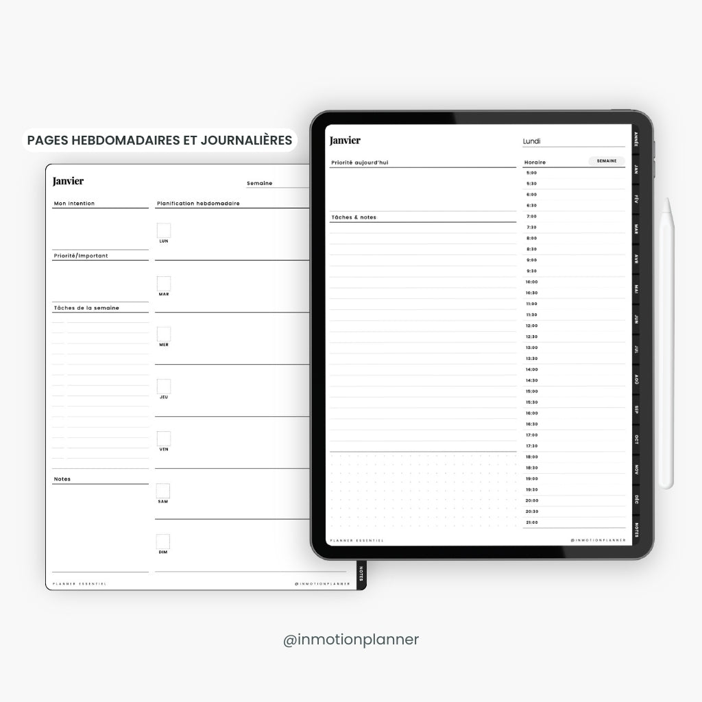 Planner digital Essentiel non daté - InMotion Planner