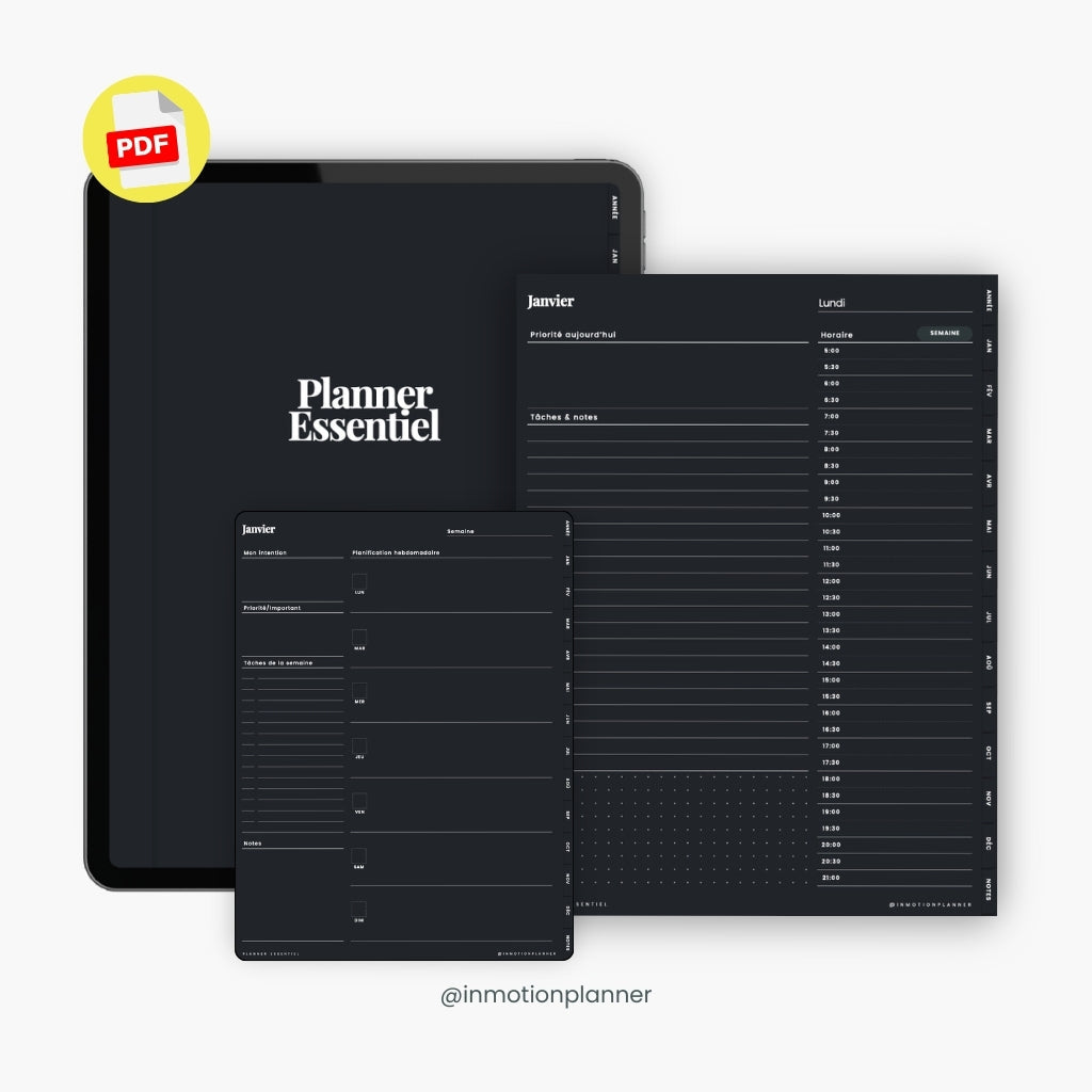 Planner digital Essentiel non daté - InMotion Planner
