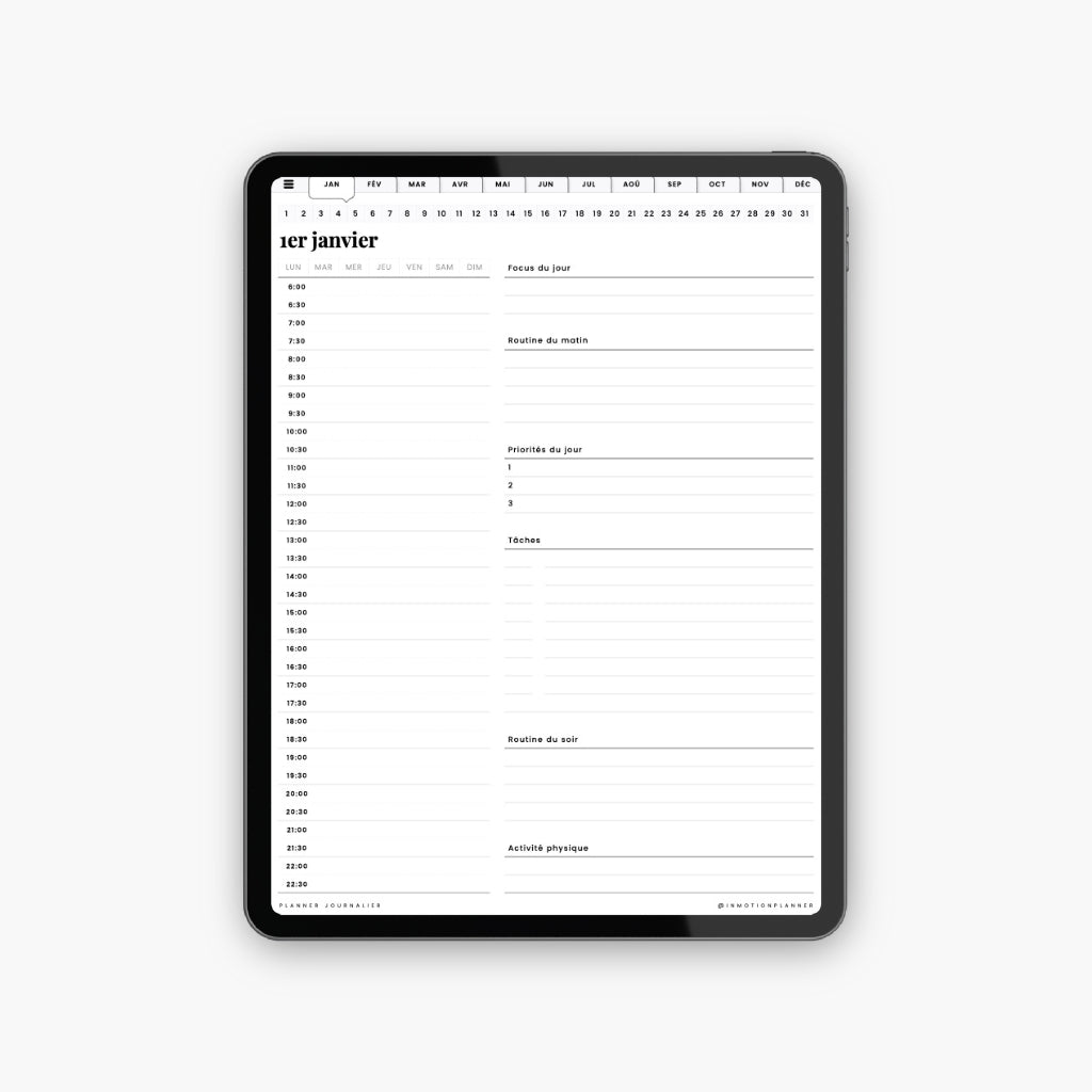 Planner digital Journalier 365 - InMotion Planner