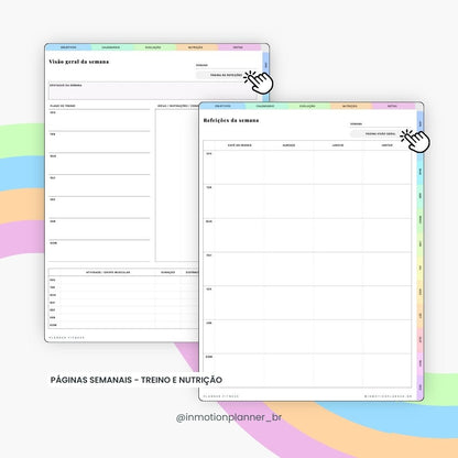 Planner Fitness Digital - Planner de Treino e Bem - Estar - InMotion Planner