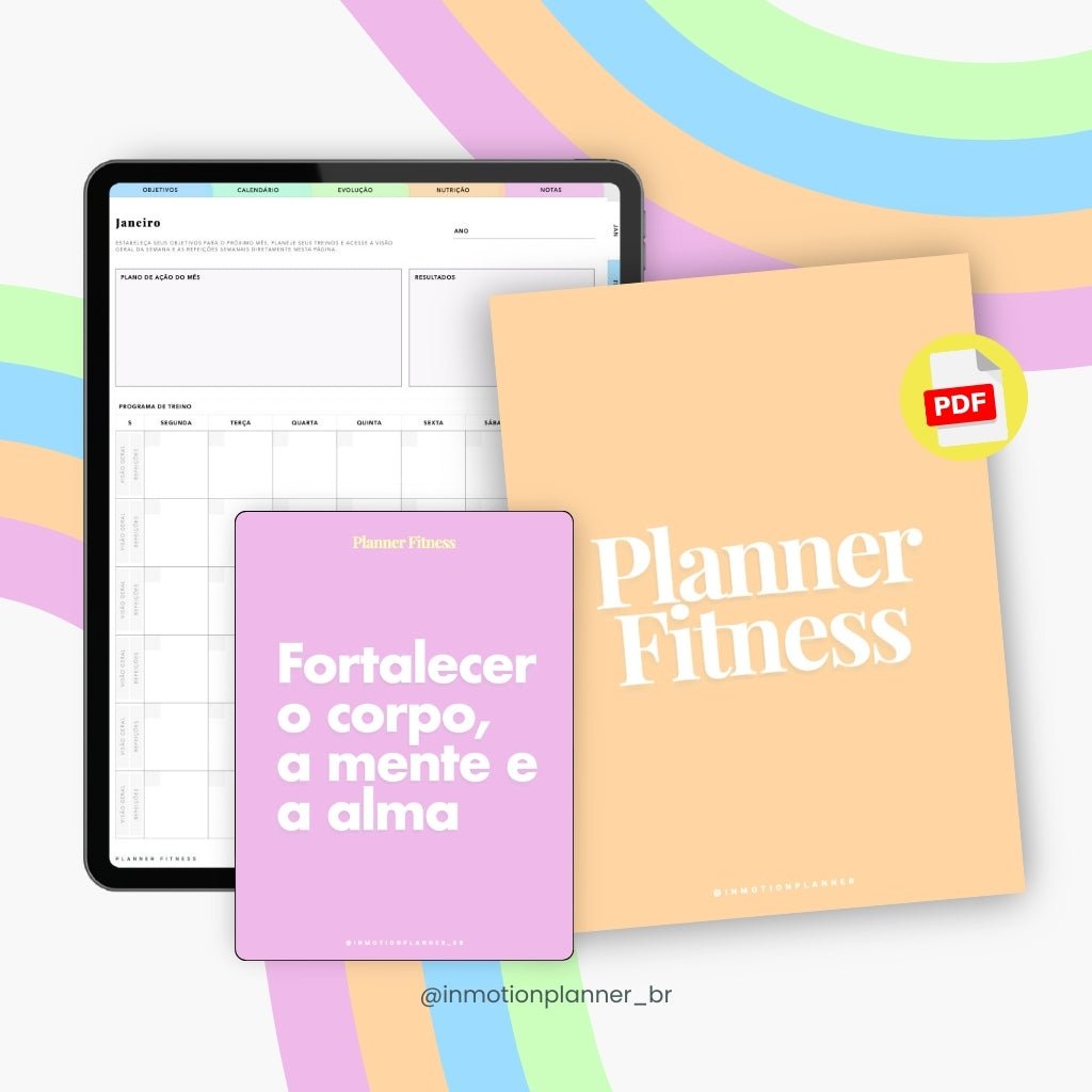 Planner Fitness Digital - Planner de Treino e Bem - Estar - InMotion Planner