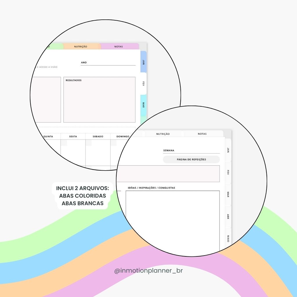 Planner Fitness Digital - Planner de Treino e Bem - Estar - InMotion Planner