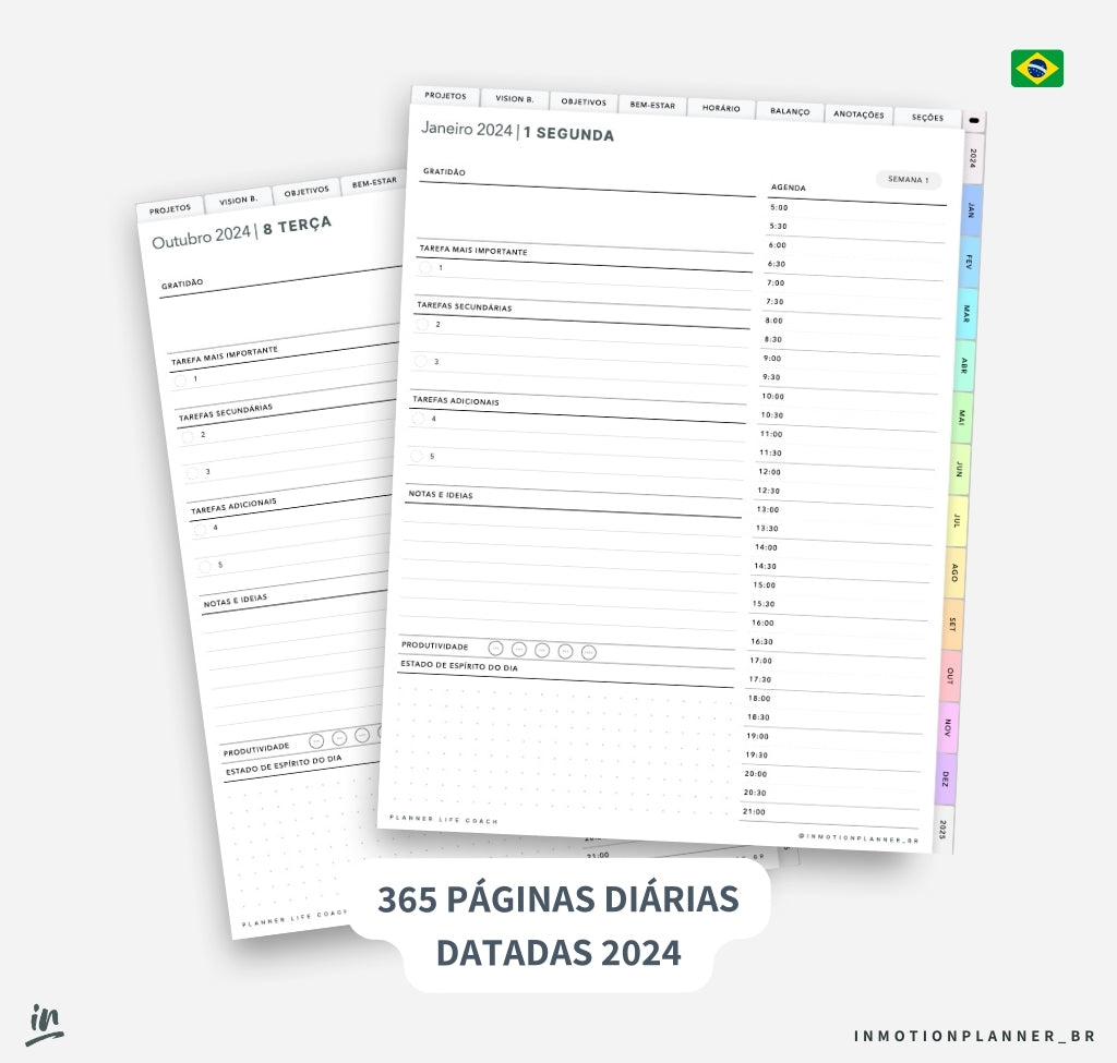 Planner Life Coach 2024 | Planner digital em português - InMotion Planner