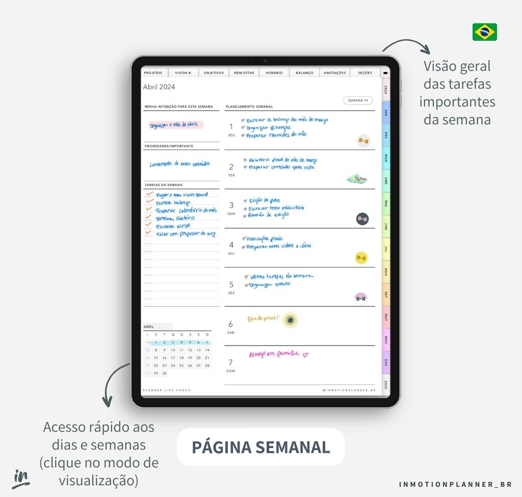 Planner Life Coach 2024 | Planner digital em português - InMotion Planner