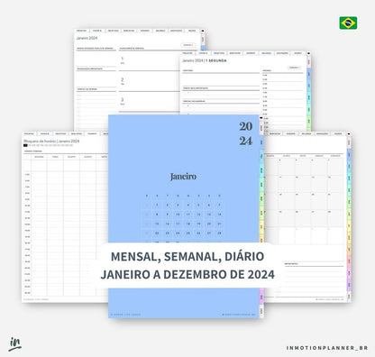 Planner Life Coach 2024 | Planner digital em português - InMotion Planner