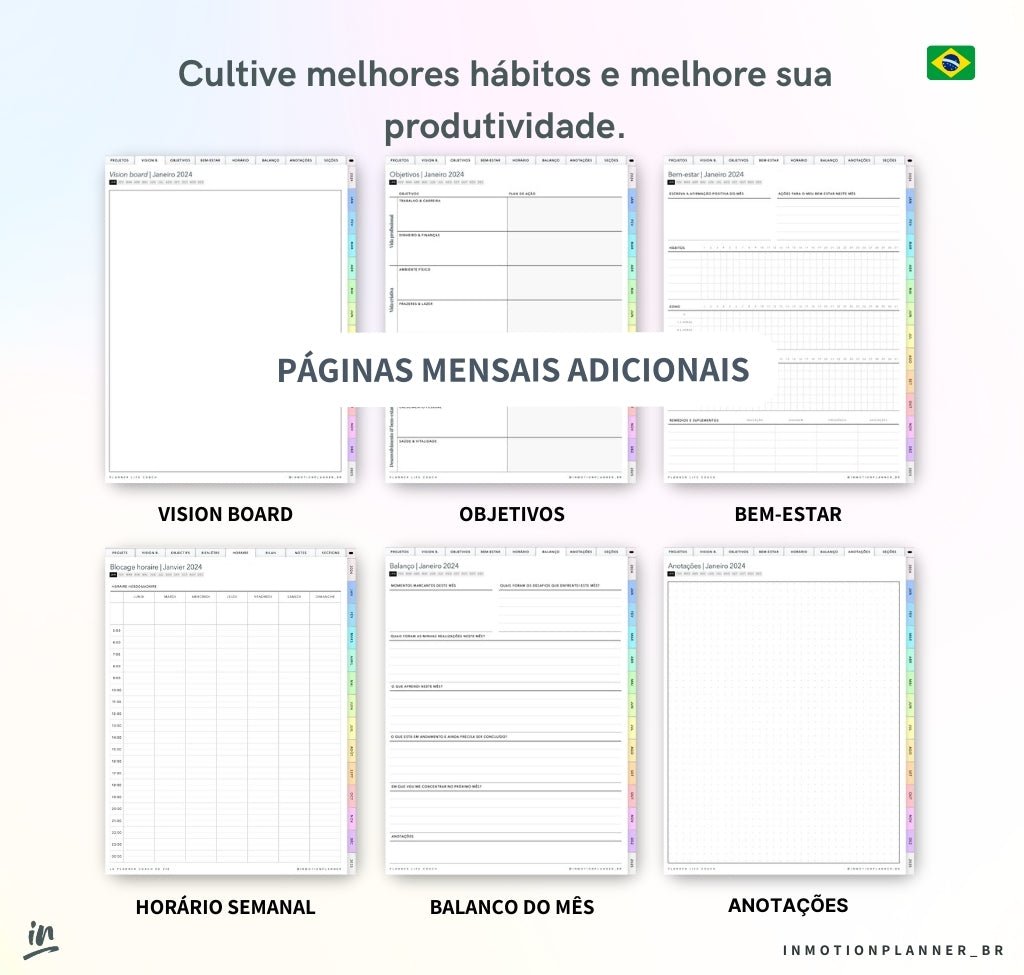 Planner Life Coach 2024 | Planner digital em português - InMotion Planner