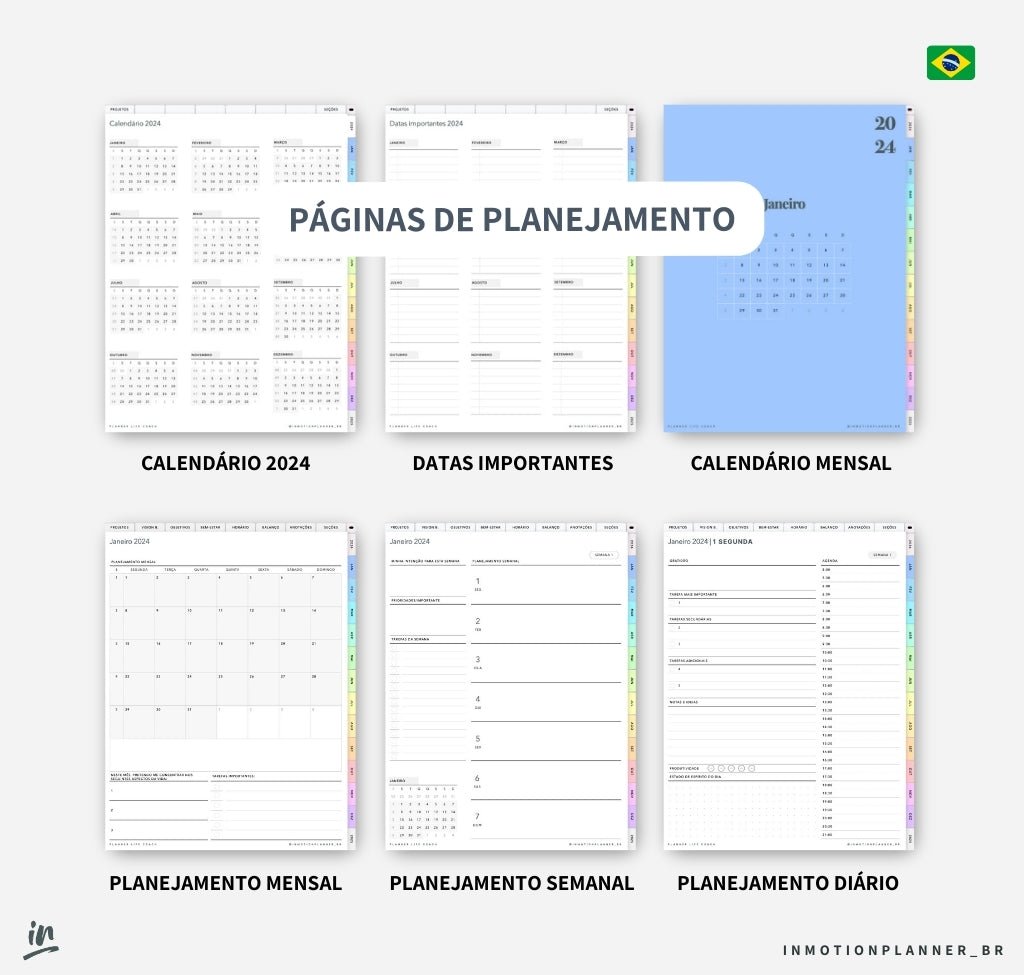 Planner Life Coach 2024 | Planner digital em português - InMotion Planner