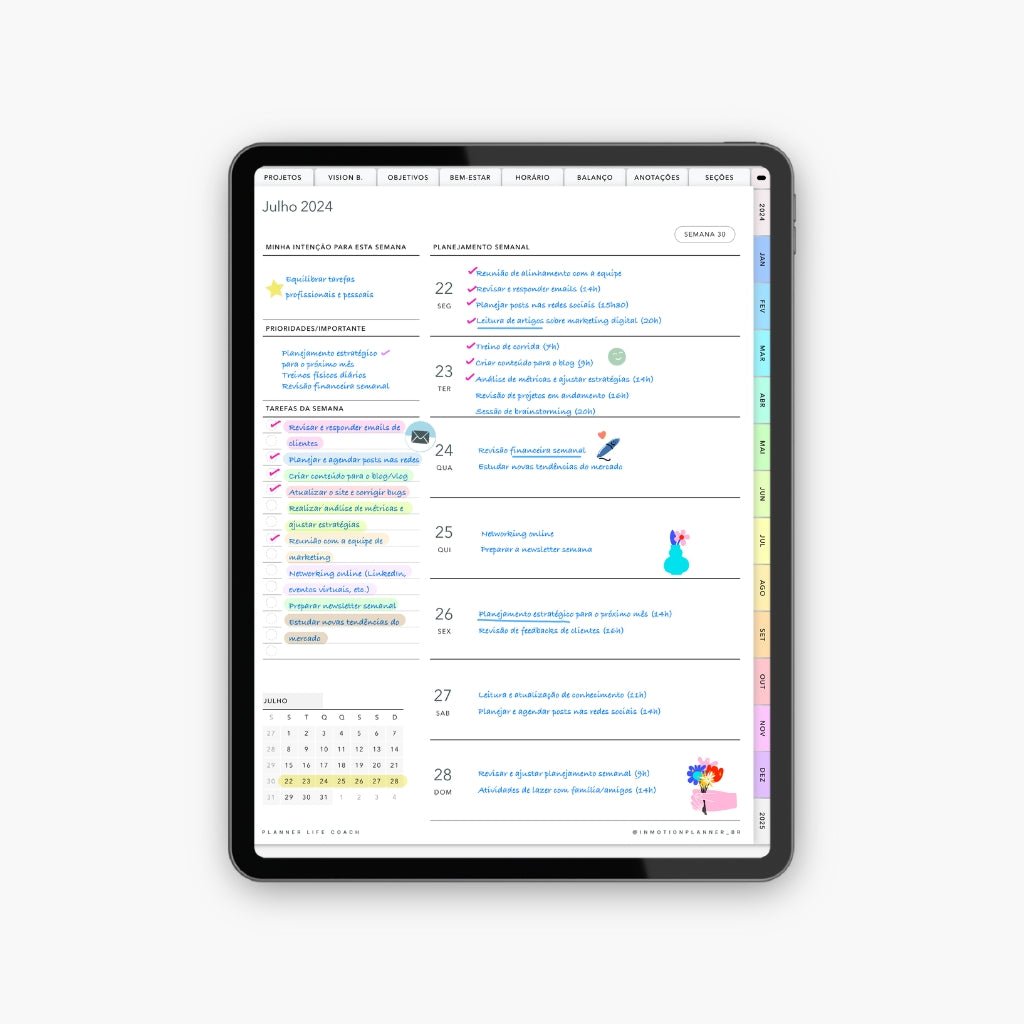 Planner Life Coach 2024 | Planner digital em português - InMotion Planner