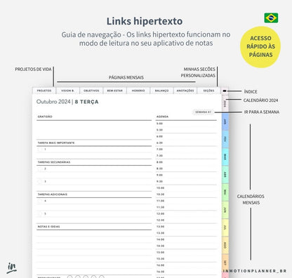 Planner Life Coach 2024 | Planner digital em português - InMotion Planner