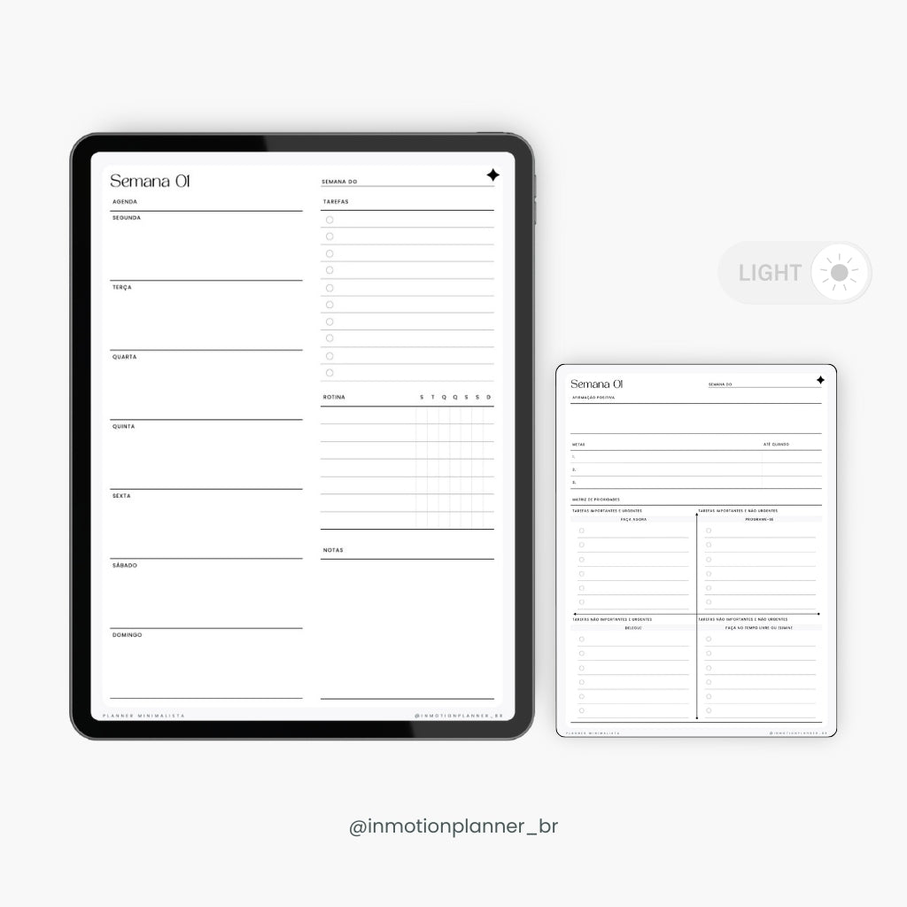 Planner Minimalista (Portugais) - InMotion Planner