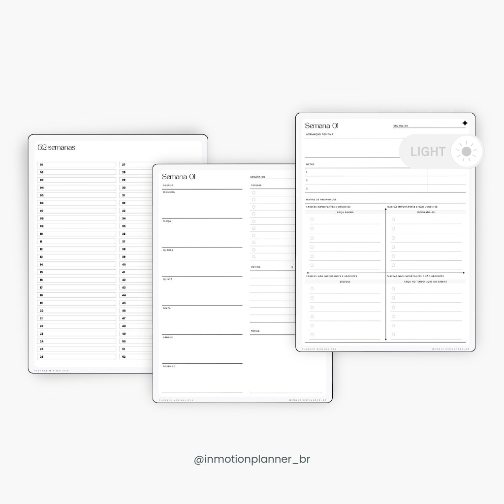 Planner Minimalista (Portugais) - InMotion Planner