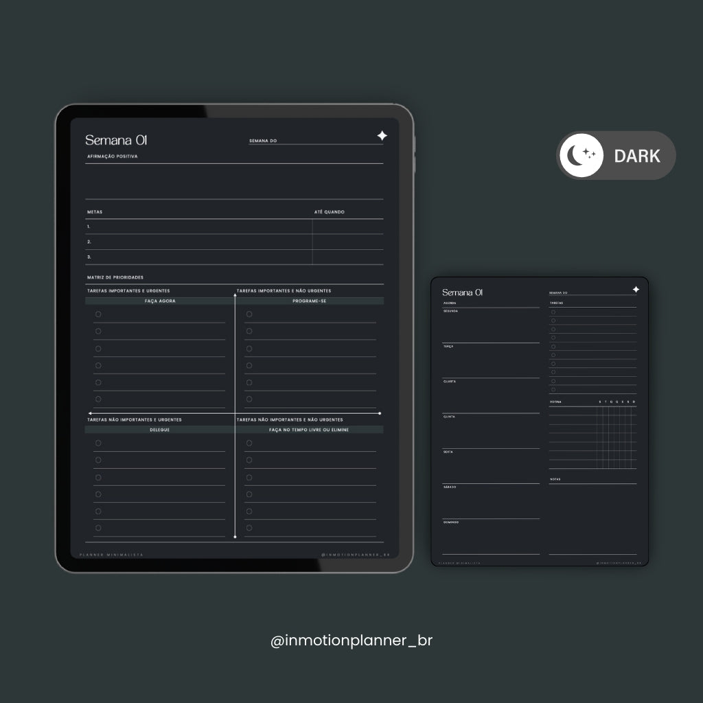 Planner Minimalista (Portugais) - InMotion Planner