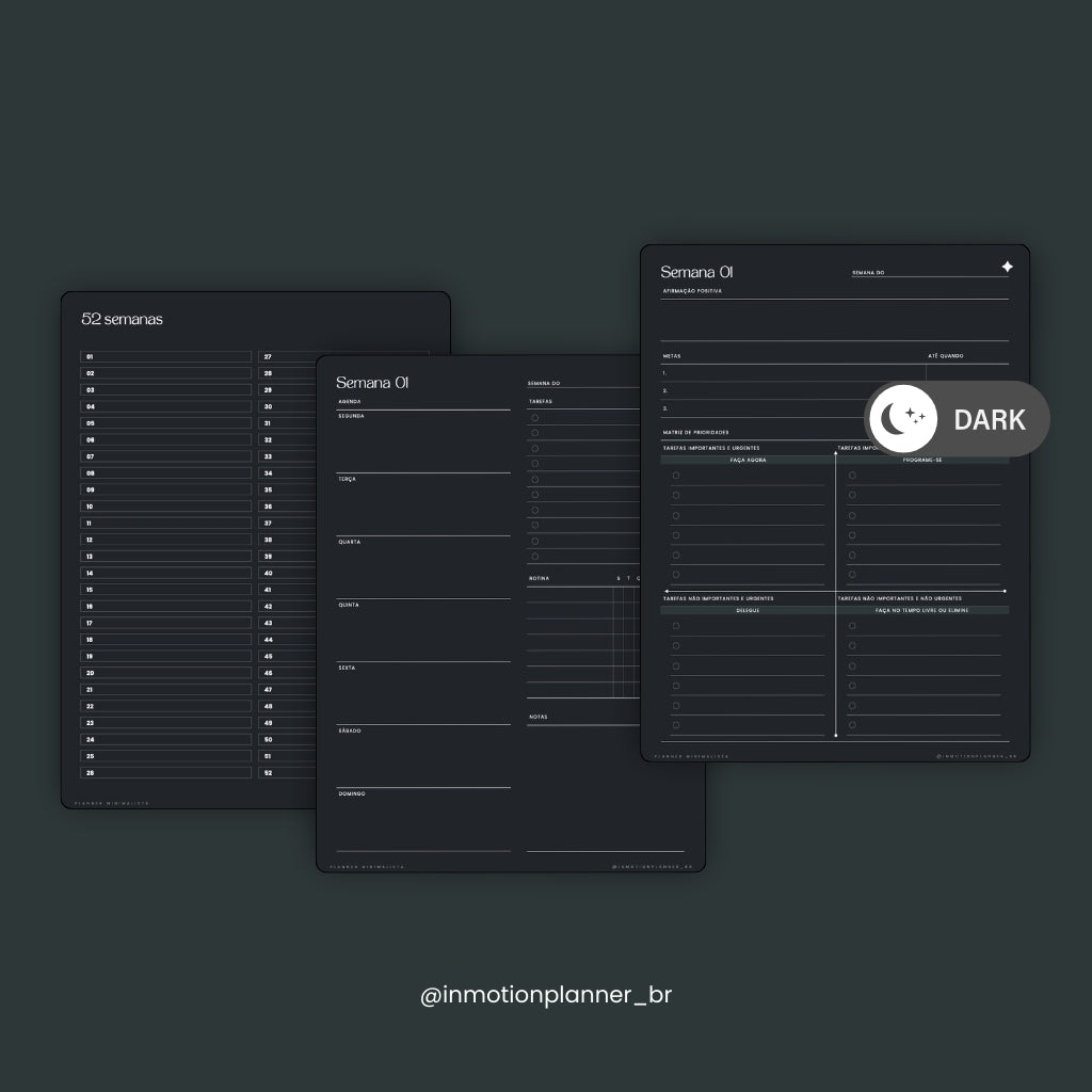 Planner Minimalista (Portugais) - InMotion Planner