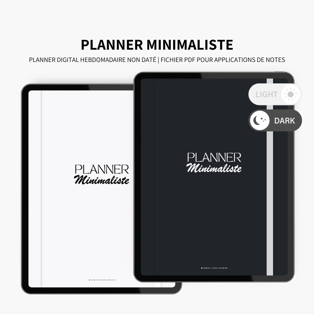 Planner Minimaliste non daté - 52 semaines - InMotion Planner