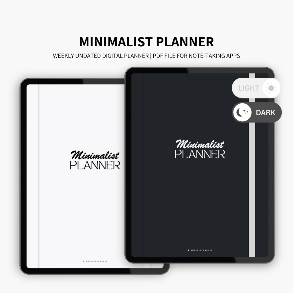 Planner Minimaliste non daté - 52 semaines - InMotion Planner