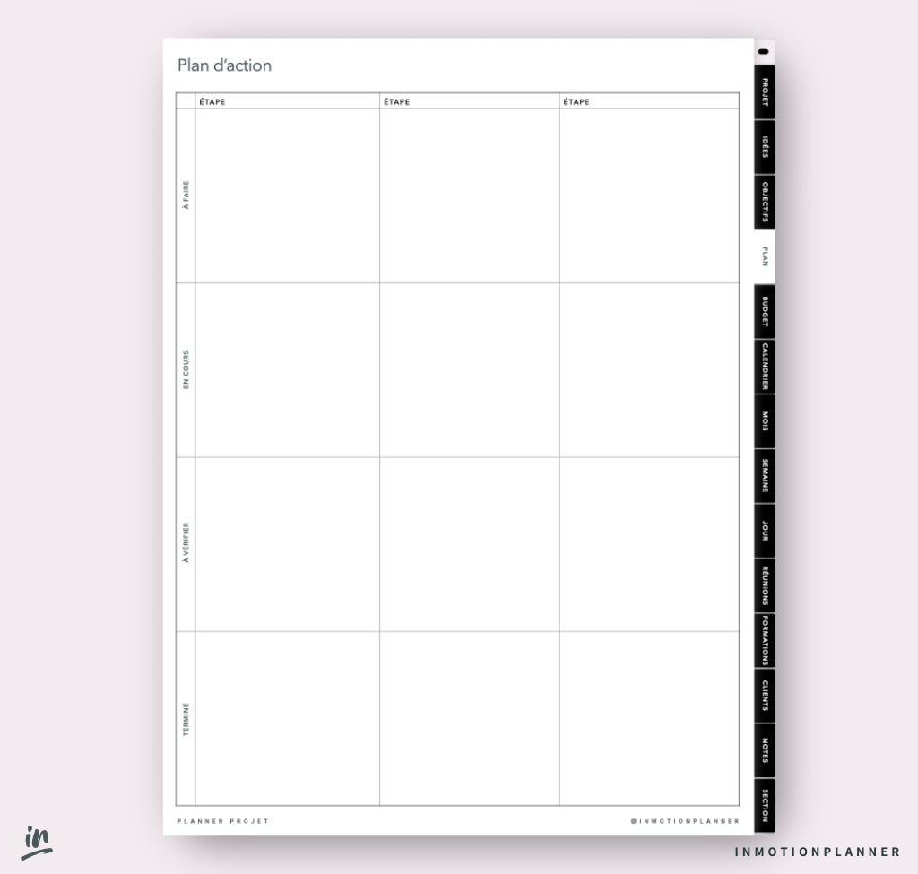 Planner Projet - InMotion Planner