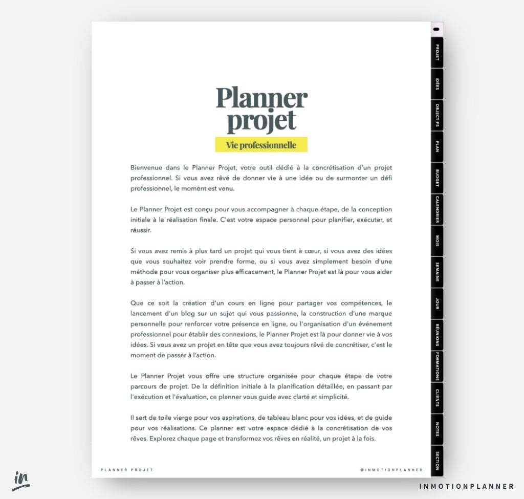 Planner Projet - InMotion Planner